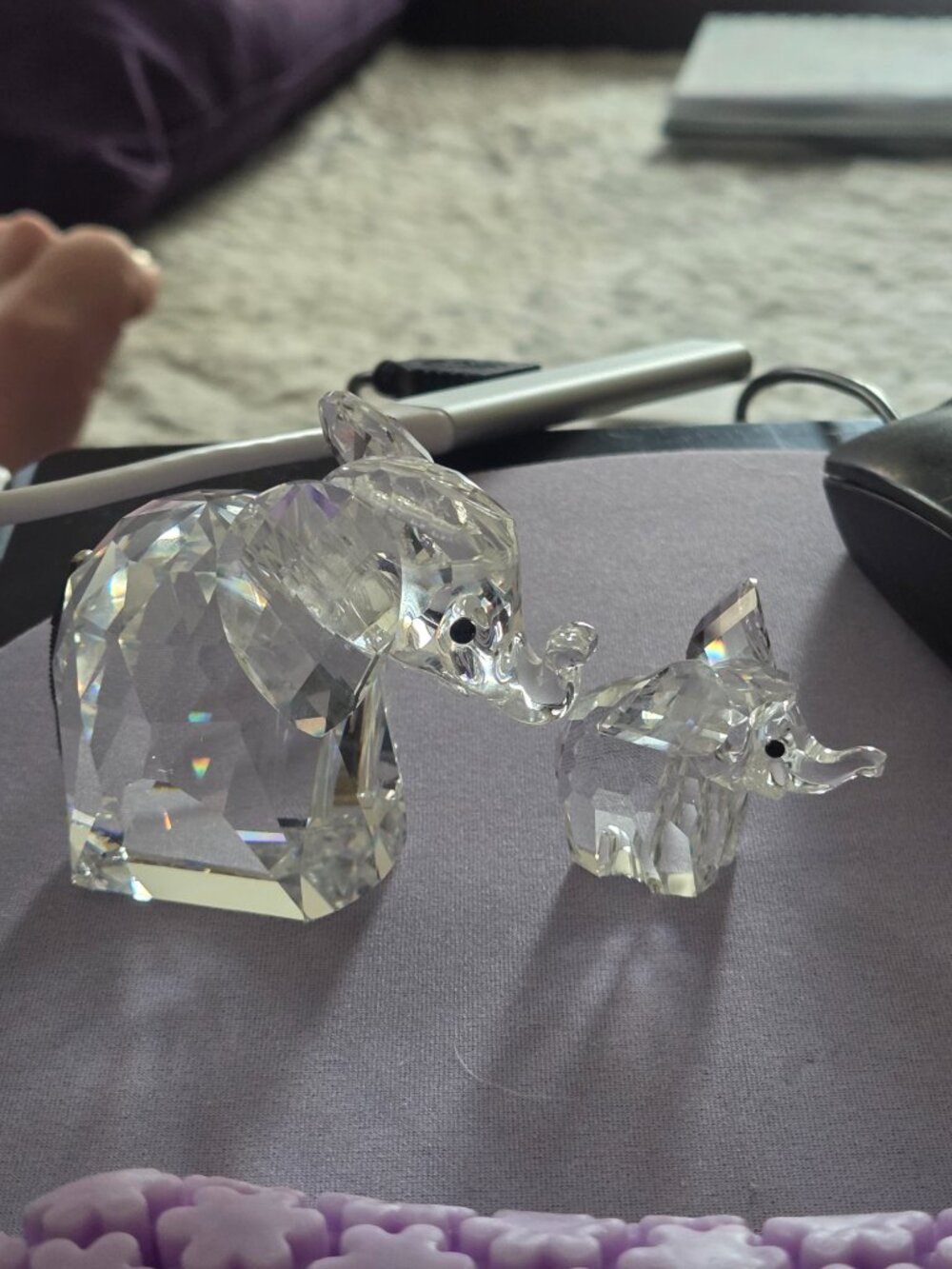 Swarovski Large and small Elephant figurines African wildlife series With boxes